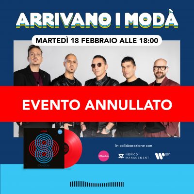 Arrivano i Modà – EVENTO ANNULLATO